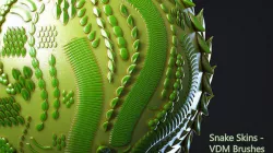 Zbrush - Snakeskin - 21 VDM Brushes 3D model