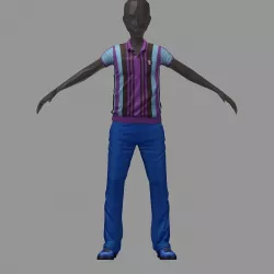 avatar casual set blue polo pants sneakers 3D model