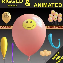 Balloons Rigged and animated Low-poly  3D model