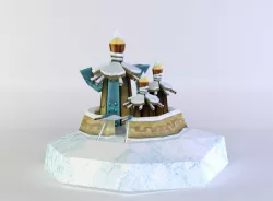 Blue orcs house Low-poly  3D model
