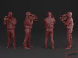 Camera man 03 - Low Poly printable Low-poly  3D model