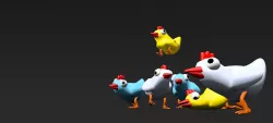 Cartoon Chicken Low-poly  3D model