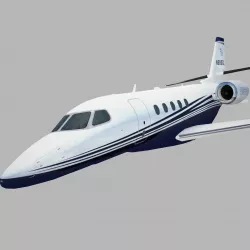 Cessna Citation Latitude in flight mode  Low-poly  3D model