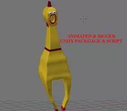 Chicken Toy Animation and unity Script Low-poly  3D model