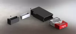 Cigarette package with ashtray