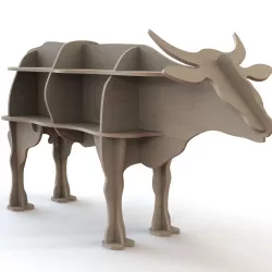 CNC Cutting pattern for wooden cow figure 3D model