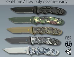 Combat knife CFB pack Low-poly  3D model