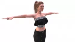 Dressed Woman Character Low-poly  3D model