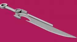 Fantasy Gun Blade Keychain