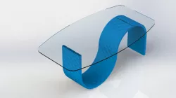 Glass Table (Simple Design of S frame Glass Table)