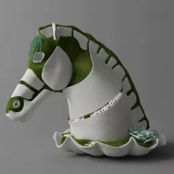 Horse - Sculpture of moss and concrete 3D model