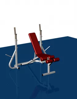 Incline-decline bench with barbell stand 3D model
