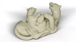 Juvenile tiger with tigress 3D model