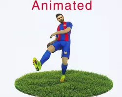 Lionel Messi Game Ready Football Player Kick Animation Low-poly  3D model