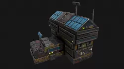 Low poly sci fi colonial outpost building Low-poly  3D model