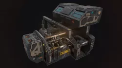 Low poly sci fi robot factory building Low-poly  3D model
