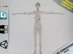 Male Zombie1 Animations Pack Low-poly  3D model