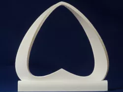 Mobius (Moebius) strip in stand. No support needed.