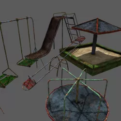 Old playground Low-poly  3D model