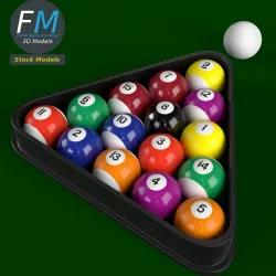 Pool Billiard Balls 3D model