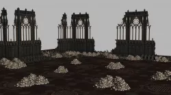 Shrine of the Aquila Ruin Backdrop Set Low-poly  3D model