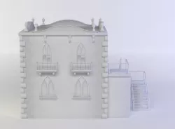 Small white Castle  Low-poly  3D model