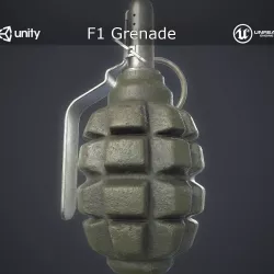 Soviet F1 Grenade Low-poly  3D model