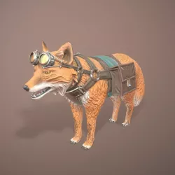 Stylised battle fox Low-poly  3D model