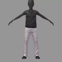 subdivision 3d model grey polo white pants sneakers 3D model