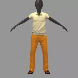subdivision 3d model lime polo orange pants sneakers 3D model