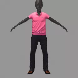 subdivision 3d model pink polo darck pants sneakers 3D model