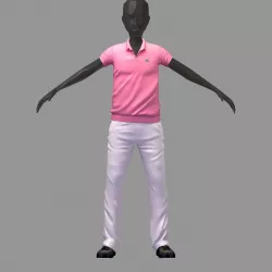 subdivision 3d model pink polo white pants black sneakers 3D model
