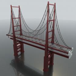 Rope Suspension Bridge 3D model