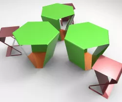 table and chair (sheetmetal)