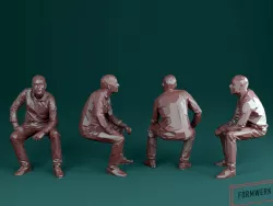 Tim sitting - Low Poly printable Low-poly  3D model