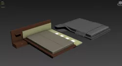 Two bed models with bedsheet 3D model