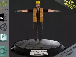 Worker1 Animations Pack Low-poly  3D model