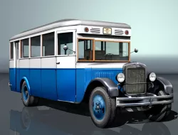 ZIS-8 city bus Low-poly  3D model
