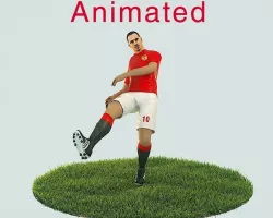 Zlatan Ibrahimovic Game Ready Football Player Kick Animation Low-poly  3D model