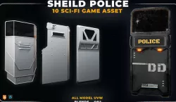 10 SCI-FI SHEILD POLICE GAME ASSET 3D model