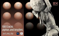 100 Cracks Alphas and Brushes Texture