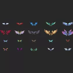 20 Fantasy Wing Collectin Low-poly 3D model