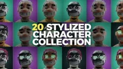 20 Stylized NFT Character Collection Low-poly 3D model