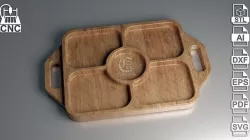 3D STL and Vector Files for CNC and 3D Printer - Serving Tray  3D model