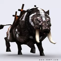3DRT - Fantasy Mount Boar Low-poly 3D model