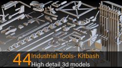 44 Industrial Tools- Kitbash- High detail 3d models Low-poly 3D model