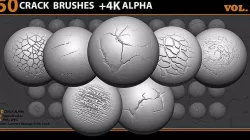 50 CRACK BRUSHES   4K ALPHA Texture