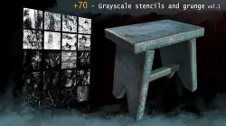 70 Grayscale stencils and grunge vol1 Texture