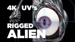 Alien character with tentacles and one eye 3D model