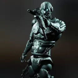 Assassin Robot Character Rigged Unreal Low-poly 3D model